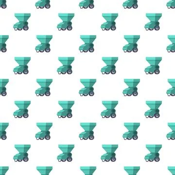 Farming equipment seamless pattern with sowing machine icon Stock Illustration