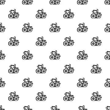 Farming equipment tractor seamless pattern background Stock Illustration