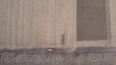 Farming field , aerial view Stockbeeldmateriaal 74210581