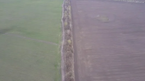 Farming field , aerial view Stockbeeldmateriaal 74210632