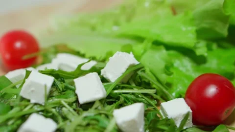 Farming. Fresh vegetables. Home kitchen. Greek national food Vídeo Stock 168934165