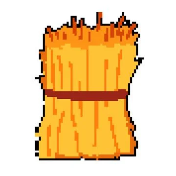 Farming haystack pixel art vector illustration Stock Illustration