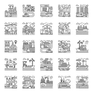 Farming Illustrations Pack Stock Illustration