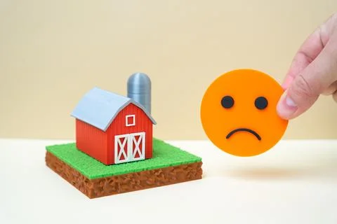 The farming industry is facing problems and difficulties. Bad news. Falling.. Stock Photos