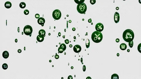 Farming Infographic Elements Seamless Loop | Agriculture Data Visualization Back Stock Footage 330101387