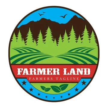 Farming landscape logo Stock Illustration