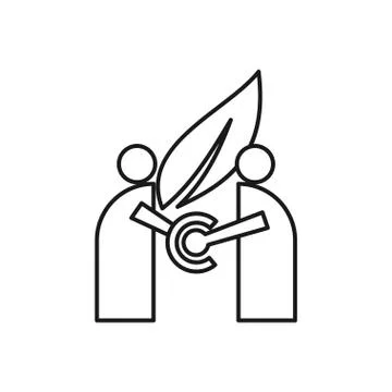 Farming leaf Commitment Teamwork Together Outline Logo 스톡 일러스트