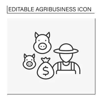 Farming line icon Stock Illustration