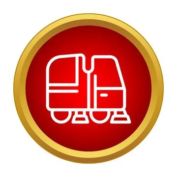 Farming machine icon red circle vector outline Stock Illustration