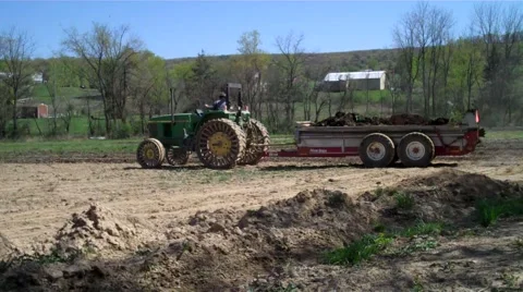 Farming manure spreader Video stock 1033153