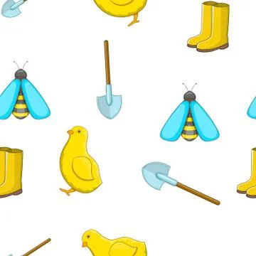 Farming pattern, cartoon style Stock Illustration