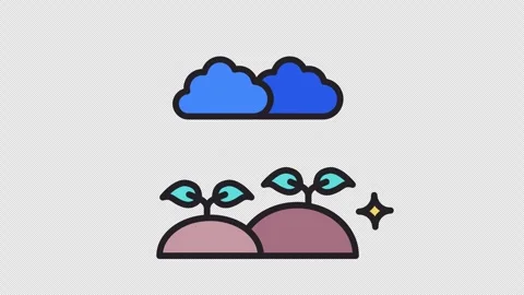 Farming Rainy Animated Icon. Alpha Channel 4K Resolution 库存影片 289725491