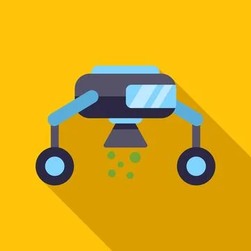 Farming robot spraying crops for smart agriculture Stock Illustration
