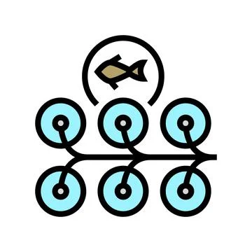 Farming salmon color icon vector illustration Stockillustratie