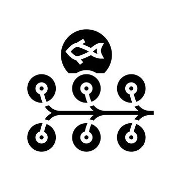 Farming salmon glyph icon vector illustration Stock Illustration