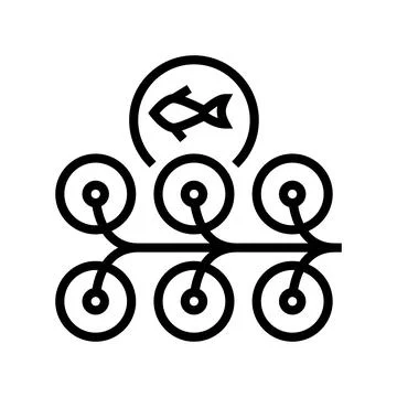 Farming salmon line icon vector illustration Ilustración de archivo