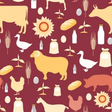 Farming seamless pattern Stock Illustration