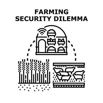 Farming security dilemma for digital and traditional agriculture Ilustración de archivo