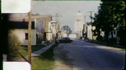 FARMING SMALL TOWN Midwest USA Main Street 1960s Vintage Film Home Movie 5932 Stock Footage