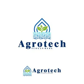 Farming tech logo design vector template, Creative Smart Farming logo conce.. Stock Illustration