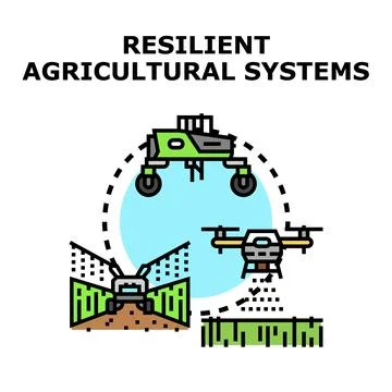 Farming technology creating resilient farm systems Stock Illustration