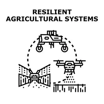 Farming technology creating resilient farm systems Stock Illustration