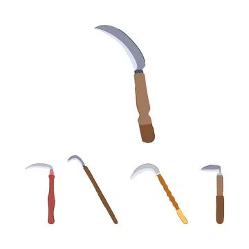 Farming tools set depicting harvesting implements bundle Stockillustratie