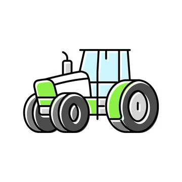 Farming tractor color icon vector illustration Stock Illustration