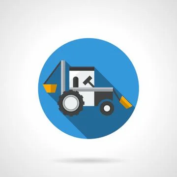 Farming tractor flat color design vector icon Stock Illustration