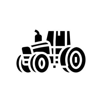 Farming tractor glyph icon vector illustration Stock Illustration