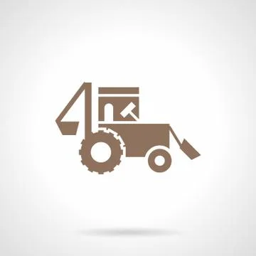 Farming tractor glyph style vector icon Stock Illustration