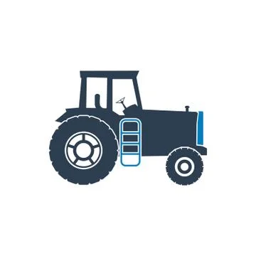 Farming Tractor Icon. Flat Style vector EPS. Stock Illustration
