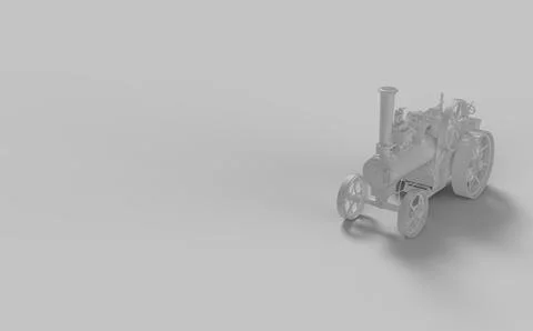 Farming tractor icon solid white grey colour style with empty space for tex a Stock Illustration