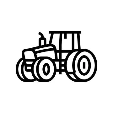 Farming tractor line icon vector illustration Stock Illustration