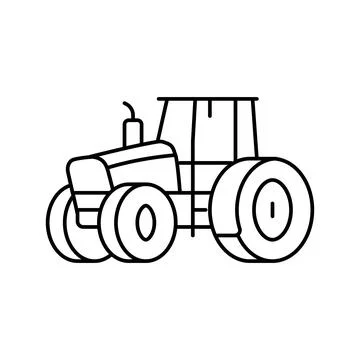 Farming tractor line icon vector illustration Stock Illustration