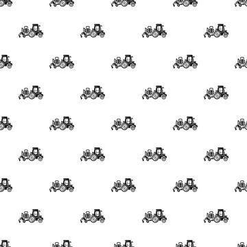 Farming tractor pattern depicting agricultural machinery Stock Illustration