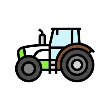 Farming tractor side color icon vector illustration Stock Illustration