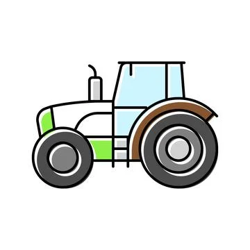 Farming tractor side color icon vector illustration Stock Illustration