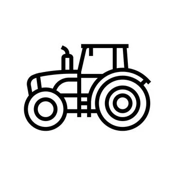 Farming tractor side line icon vector illustration Stock Illustration
