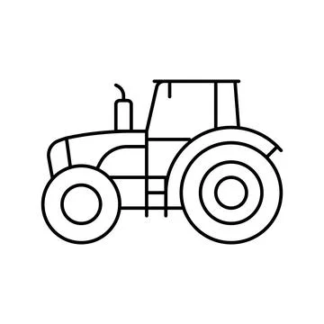 Farming tractor side line icon vector illustration Stock Illustration