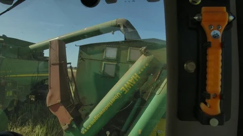 Farming trucks in field Stock Footage 125067748