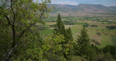 Farming valley pan Video stock 53647775