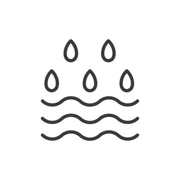 Farming water icon in line design. Water, smart, farming, irrigation Stock Illustration
