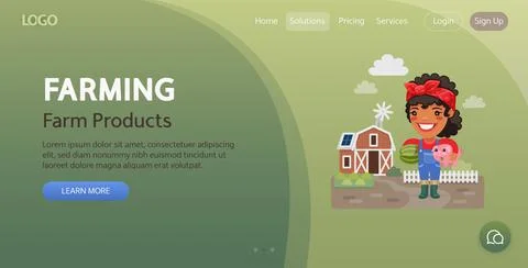 Farming Website Template Stock Illustration