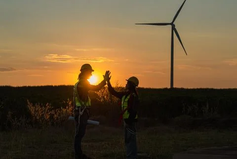Farming windmills Stock Photos