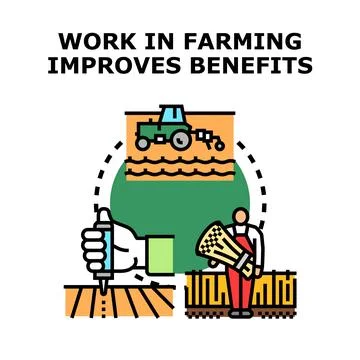Farming work improving cultivation harvest benefits development イラスト素材