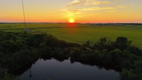 Farmland sunset Stock Footage 340024049