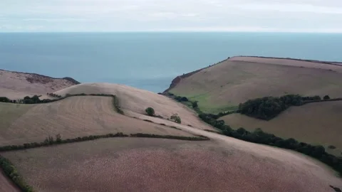 Farmlands and Fields from a drone, Devon, England, Europe Stockbeeldmateriaal 209383561