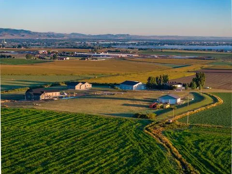 Farms and fields on the front range of Colorado Stock Photos