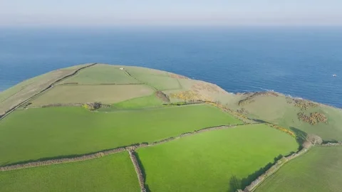 Farms and Fields over Brixham and Kingswear from a drone, Devon, England Видео 311950977